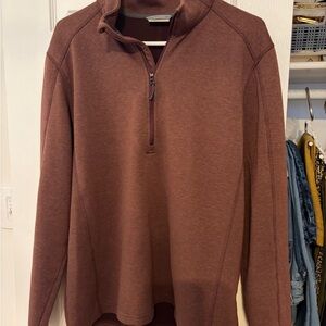 L.L. Bean Women's Quarter-Zip Sweatshirt in Deep Brown